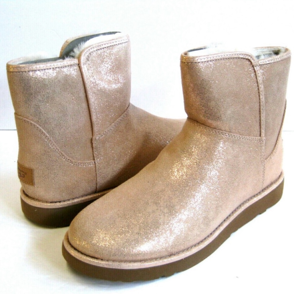 Ugg Mini Sparkly Rose Gold Boots Brand New Never Worn